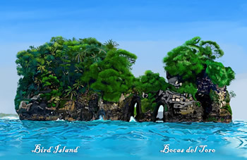Bird Island Watercolor Print | Island Art Bocas